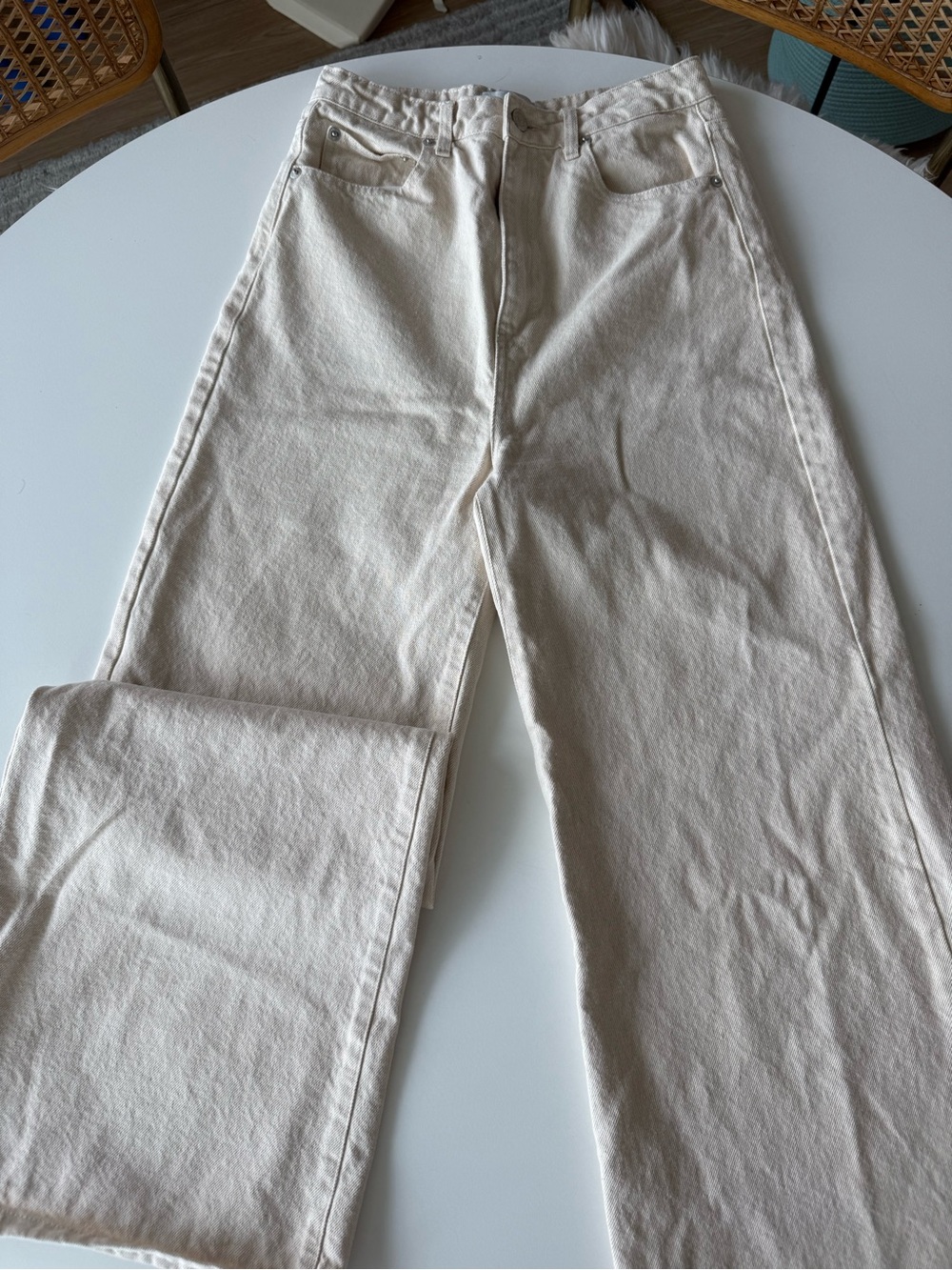 Officine Generale Paris 6 Romy Jean | Women’s High-Rise Wide Leg Jeans — Cream